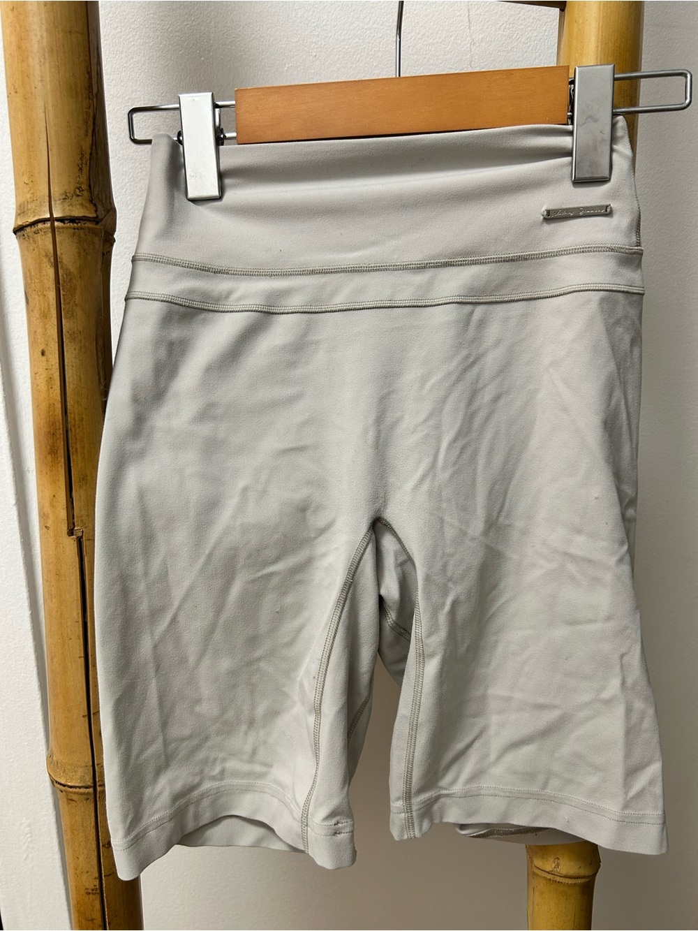 Gymshark Whitney Simmons Light Gray High-Waist Athletic Shorts